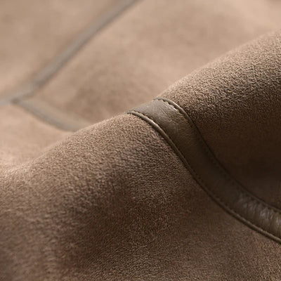Geneviev | Bequemer Damen-Wintermantel aus Wildleder mit verstellbarem Gürtel und Fleece-Futter