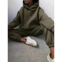 Damen Trainingsset | Zweiteiliges Oversize-Set Lässig – Oliv