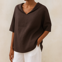 Willeke™ | Elegante Bluse mit V-Ausschnitt – Braun