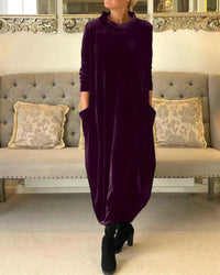 Lei™ - Elegantes Winterkleid mit Taschen – Lila
