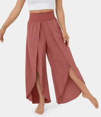 Heidi-Mode | Bequeme Yogahose mit Weitem Bein – Flammenrot