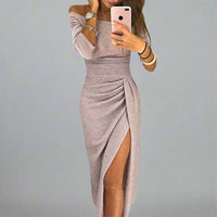 Isabella | Funkelndes Dinnerkleid mit elegantem Hüftschlitz – Lila