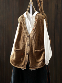 Flory | Strickweste – Braun