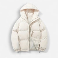 Puffer Damenjacke in einfarbigem Design – Weiß
