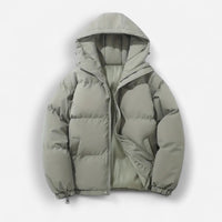 Puffer Damenjacke in einfarbigem Design – Hellgrau
