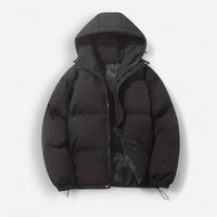 Puffer Damenjacke in einfarbigem Design – Schwarz