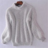 Emilie - Locker gestrickter Wollpullover – Grau