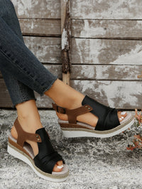 Simone - Komfortable Damen Sandalen mit Keilabsatz – Schwarz