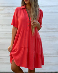 Fridana | Damen Elegantes Kleid – Rot