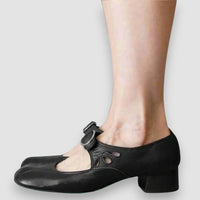 Eline | Orthopädische Ledersandalen mit bequemer Keilsohle – Schwarz