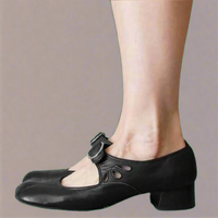 Denisa | Orthopädische Ledersandalen mit bequemer Keilsohle – Schwarz