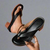 Zarmilda | Orthopädische Sandalen mit dickem Absatz – Schwarz