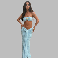 Oswina | Sandshell Maxi Set für elegante Sommerlooks – Himmelblau