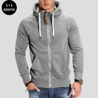 CLAUDE™ - Lässige Sportjacke mit Kapuze und Ärmeln – Hellgrau