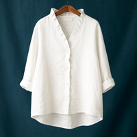 Joyce™ | Schlichte Bluse mit V-Ausschnitt – Weiß