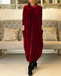 Lei™ - Elegantes Winterkleid mit Taschen – Rot