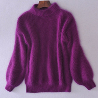 Kanita - Jahrgang-Strickpullover Aus Angora – Purpur