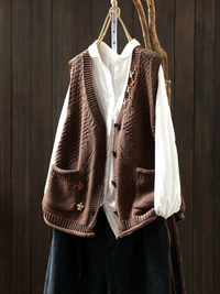 Flory | Strickweste – Dunkelbraun