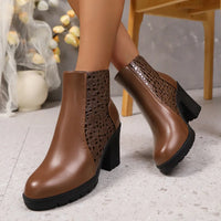Yardenit - Stiefel Mit Klobigem Absatz Aus Echtem Leder – Braun