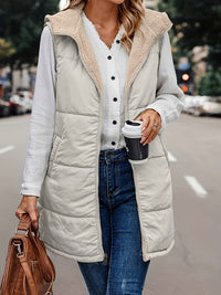 Leyseris | Warme Kapuzenweste Jacke – Weiß