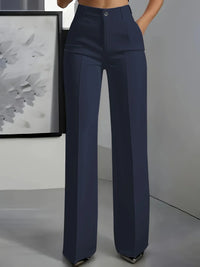 Hodit - Stylische Stretch Hose Mit Hoher Taille – Dunkelblau