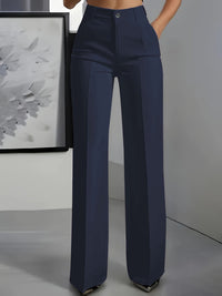 Orelisse - Hochtaillierte Wide-Leg-Hose – Dunkelblau