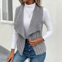 ULRIKA - GESTRICKTE WESTE MIT STRUKTUR – Grau