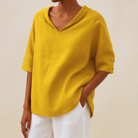 Willeke™ | Elegante Bluse mit V-Ausschnitt – Gelb