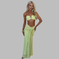 Oswina | Sandshell Maxi Set für elegante Sommerlooks – Limonengrün