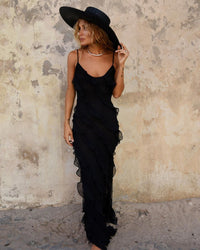 Zara - Kleid mit Rüschen – Schwarz
