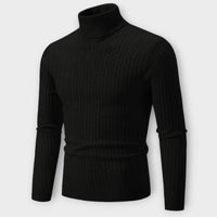 Enzo - Warmer Strickpullover mit Rollkragen – Schwarz