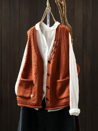 Flory | Strickweste – Camel