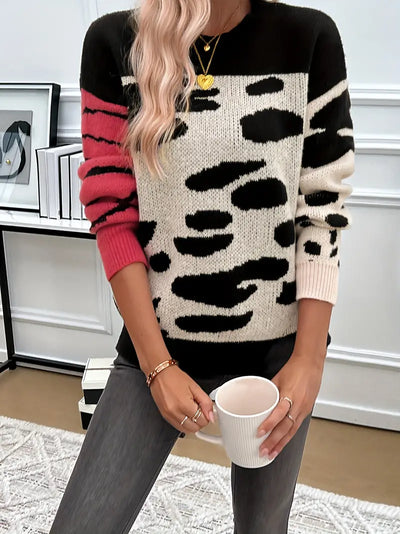 Clisena | Pullover mit Rundhalsausschnitt, lässige, lockere Passform für einen modischen Look