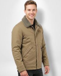 Feldjacke mit weichem Hemdkragen für Herren – Braun