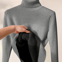 Élise – lässiger und minimalistischer Rollkragenpullover – Grau