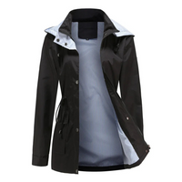 Damen Wasserdichter Trenchcoat | Oberbekleidung – Schwarz