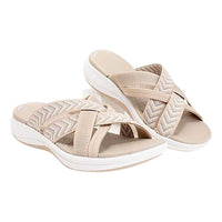 Sandaletten für Damen - Orthopädische Sommersandalen mit Fußbett für heiße Tage – Beige