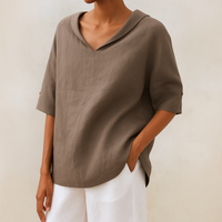 Willeke™ | Elegante Bluse mit V-Ausschnitt – Khaki