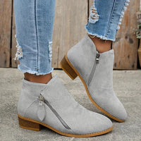 VINA – Orthopädische Lederstiefeletten Mit Reißverschluss – Grau