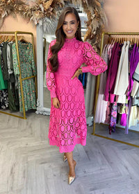 Lilian - Figurbetontes Maxikleid – Rosa