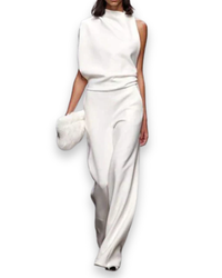 Damen Eleganter Jumpsuit | Festlich Sommer – Weiß