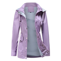 Trenchcoat Damen | Übergangsjacke Mit Abnehmbarer Kapuze – Lila