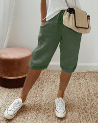 Damen Bequeme Kordelzug Shorts | Kurze Hosen Damen – Grün