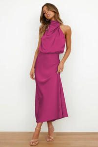 Damenkleid | Neckholder und A-Linienschnitt – Rosa