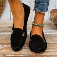 Nevaeh | Gummisohle Flache Sohle Ballerinas – Schwarz
