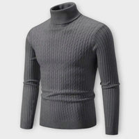 Enzo - Warmer Strickpullover mit Rollkragen – Grau