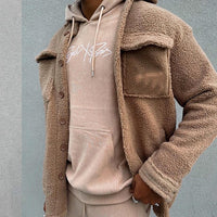 Jobert | Modischer Winter-Fleece-Mantel für Männer – Hellbraun