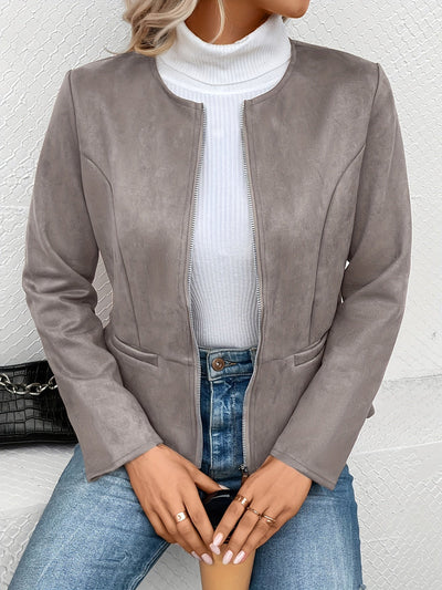 Leymirae | Braune Langarm Zip-Up Jacke