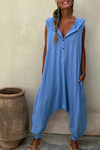Suma - Jumpsuit mit Knöpfen – Blau