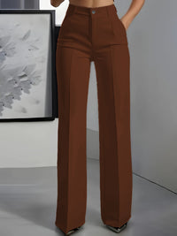 Orelisse - Hochtaillierte Wide-Leg-Hose – Braun
